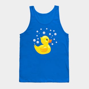 Yellow rubber duck in bubbles Tank Top